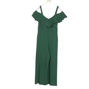 Rachel Roy Green Jumpsuit XL Wide Leg Off Shoulder Ruffled Wedding Guest